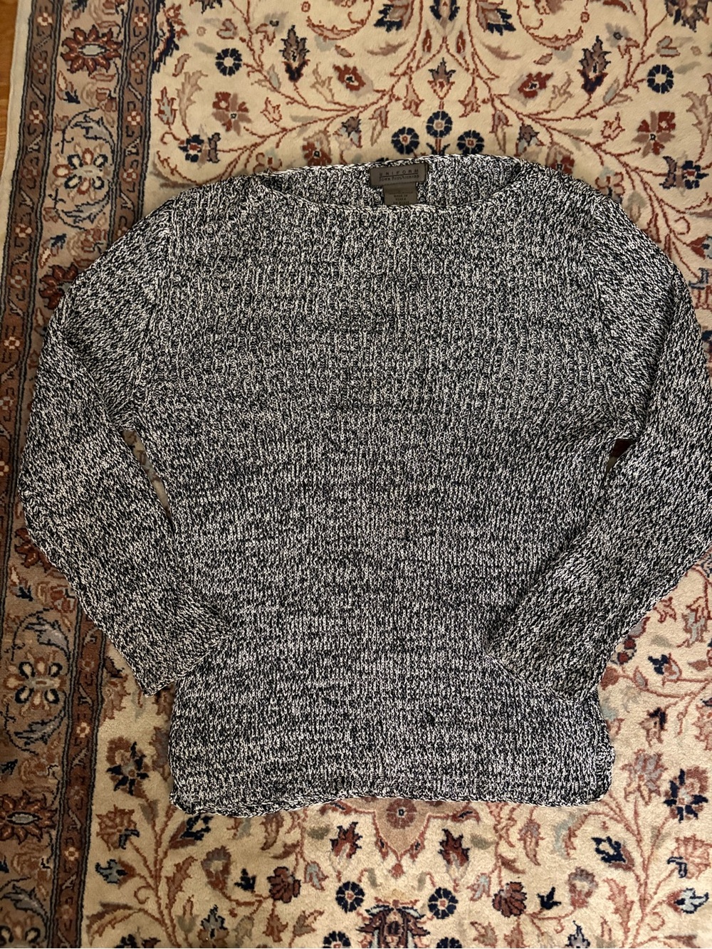 Vintage Heathered Grey Knit Boatneck Sweater